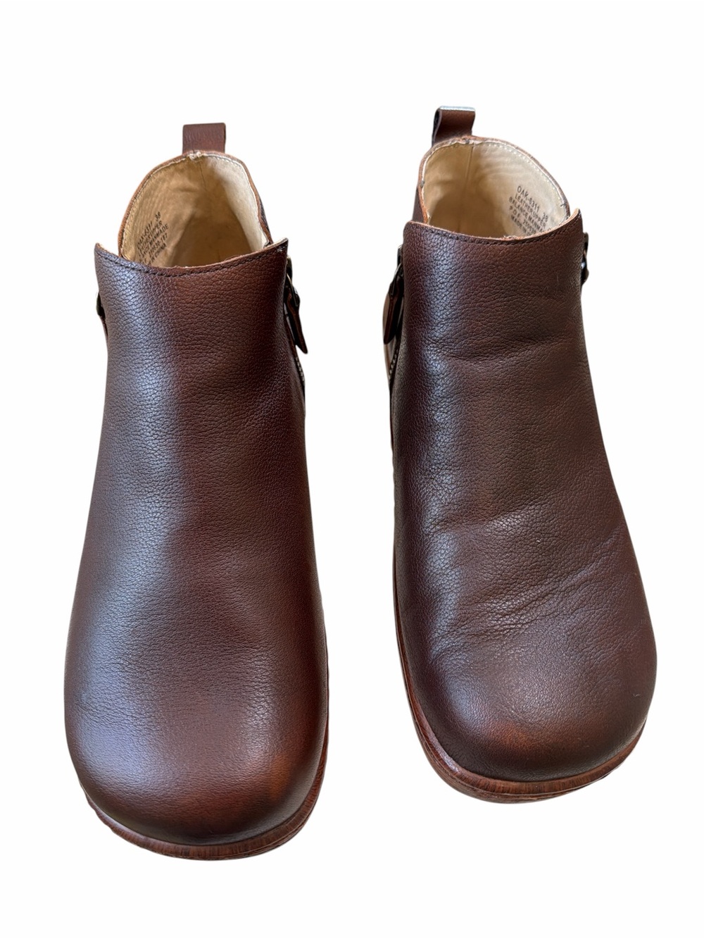 Alegria Oak 6311 Leather Ankle Boots EU 38 Brown Comfort Wedge - Picture 12 of 14